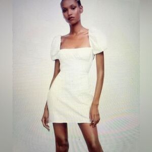 ZARA‎ WOMAN NWT SS22 WHITE LINEN BLEND DRESS ALL SIZE S